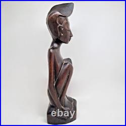 Vintage 1940 Pita Maha Wooden Statue Art Deco Balinese Wood Sculpture Vintage