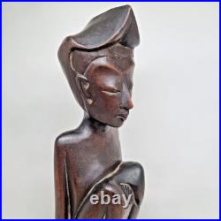 Vintage 1940 Pita Maha Wooden Statue Art Deco Balinese Wood Sculpture Vintage