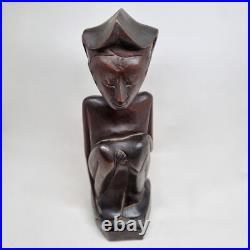 Vintage 1940 Pita Maha Wooden Statue Art Deco Balinese Wood Sculpture Vintage