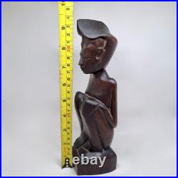 Vintage 1940 Pita Maha Wooden Statue Art Deco Balinese Wood Sculpture Vintage