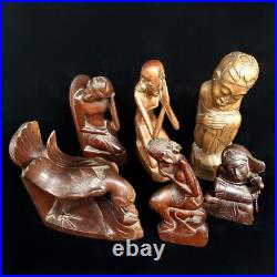 Vintage 1940 Pita Maha Wooden Statue Art Deco Balinese Wood Sculpture Vintage