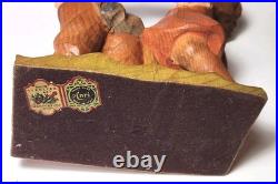 Vintage 1950s Marked ANRI Hand-Carved Wood Sculpture Dancing Tyrolean Couple