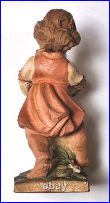 Vintage 1950s Marked ANRI Hand-Carved Wood Sculpture Dancing Tyrolean Couple
