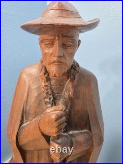Vintage 1954 Hand-Carved German Shepherd & Animals Folk Art Statue 17 Tall