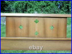 Vintage 1960's American Sculptural Mid Century Modern Walnut Full Double Bed
