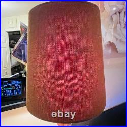 Vintage 1960s Sculptural Walnut Carved Wood Table Lamp Mid Century MCM Modern