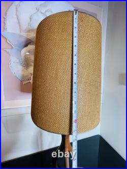 Vintage 1960s Sculptural Walnut Carved Wood Table Lamp Mid Century MCM Modern