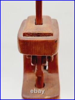 Vintage 1963 Handmade Wood Sculpture Water Pump 15.5 Countertop Signed