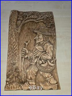 Vintage 1970 Real Wood Handmade Wall Decor Sculptured