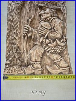 Vintage 1970 Real Wood Handmade Wall Decor Sculptured