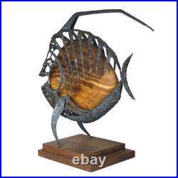 Vintage 1970's Charles Luedtke Burtalist Metal & Wood Fish Sculpture