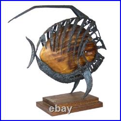 Vintage 1970's Charles Luedtke Burtalist Metal & Wood Fish Sculpture