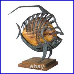 Vintage 1970's Charles Luedtke Burtalist Metal & Wood Fish Sculpture