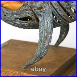 Vintage 1970's Charles Luedtke Burtalist Metal & Wood Fish Sculpture