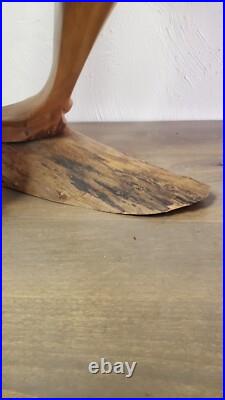 Vintage 1973 Signed Large Handcarved Wood Dolphins Jumping Milo Wood Hawaii BIG