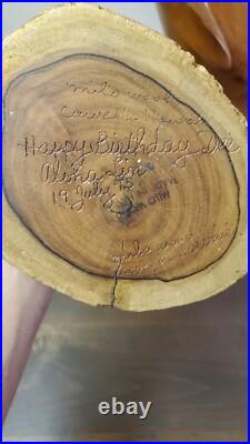 Vintage 1973 Signed Large Handcarved Wood Dolphins Jumping Milo Wood Hawaii BIG