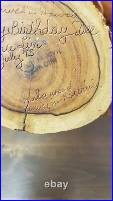 Vintage 1973 Signed Large Handcarved Wood Dolphins Jumping Milo Wood Hawaii BIG