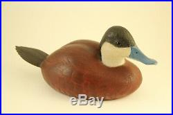 Vintage 1976 Bob Sutton Carved Art Wood Ruddy Drake Duck Decoy Sculpture Signed