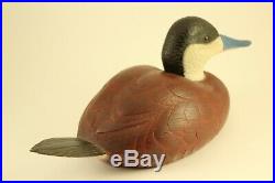 Vintage 1976 Bob Sutton Carved Art Wood Ruddy Drake Duck Decoy Sculpture Signed