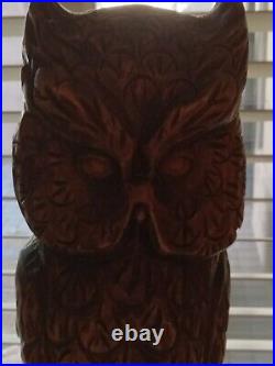 Vintage 1977 Hand carved Owl Bass Wood 77 TN USA Bird Sculpture Folk Art Carving