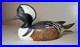 Vintage 1977 Jim Weber Carved Wood Hooded Merganser Duck Decoy Sculpture