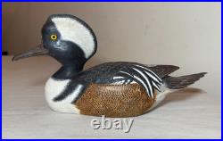 Vintage 1977 Jim Weber Carved Wood Hooded Merganser Duck Decoy Sculpture