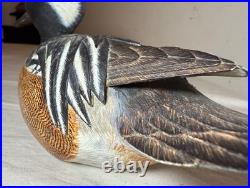 Vintage 1977 Jim Weber Carved Wood Hooded Merganser Duck Decoy Sculpture