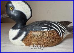 Vintage 1977 Jim Weber Carved Wood Hooded Merganser Duck Decoy Sculpture Vintage 1977 Jim Weber Carved Wood Hooded Merganser Duck Decoy Sculpture
