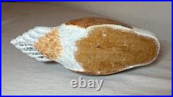 Vintage 1977 Jim Weber Carved Wood Hooded Merganser Duck Decoy Sculpture
