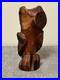 Vintage 1978 Stev Mohr Owl Hand Carving Folk Art Wooden Sculpture Bird Figurine
