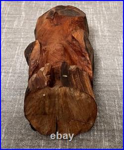 Vintage 1978 Stev Mohr Owl Hand Carving Folk Art Wooden Sculpture Bird Figurine