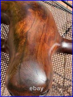 Vintage 1980's Russian USSR Hand Carved Wooden 18 Baby Seal Signed Sculpture