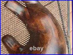 Vintage 1980's Russian USSR Hand Carved Wooden 18 Baby Seal Signed Sculpture