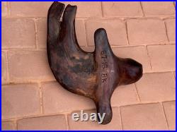Vintage 1980's Russian USSR Hand Carved Wooden 18 Baby Seal Signed Sculpture