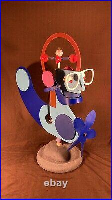 Vintage 1980s Pop Culture Art Sculpture Artist Whirligig Automated Head