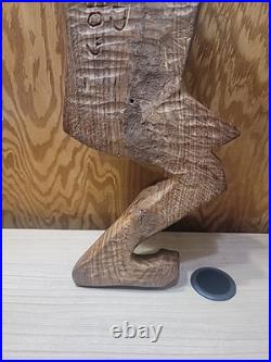 Vintage 1985 G. Obeng Hand-Carved Abstract Wood Sculpture Ghana Modernist