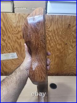 Vintage 1985 G. Obeng Hand-Carved Abstract Wood Sculpture Ghana Modernist