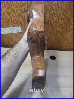 Vintage 1985 G. Obeng Hand-Carved Abstract Wood Sculpture Ghana Modernist