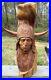 Vintage 1988 Bob Lundy Wood Carving Sculpture Indian Man Buffalo 20