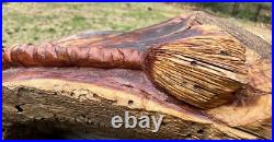 Vintage 1988 Bob Lundy Wood Carving Sculpture Indian Man Cowboy 18 Dual