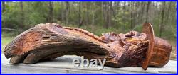 Vintage 1988 Bob Lundy Wood Carving Sculpture Indian Man Cowboy 18 Dual