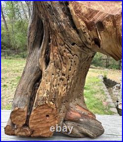 Vintage 1988 Bob Lundy Wood Carving Sculpture Indian Man Cowboy 18 Dual