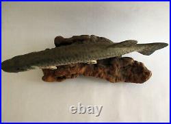Vintage 1989 Gene Malin Carved Art Wood Muskie Musky fish Rare Original