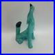 Vintage 1990 Jorge Rodriguez Turquoise Howling Coyote 12.5 Tall Wood Sculpture