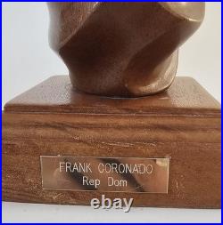 Vintage 1992 Frank Coronado Signed Mahogany Wood Sculpture Moderskap 14x5x4