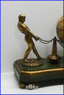 Vintage 20 ART DECO Man Men Figure Sculpture Struggle Chain Globe Orbs Balls