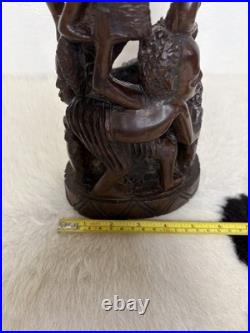 Vintage 20 African Makonde Tree of Life Ujamaa Hand Carved Wood Sculpture