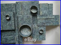 Vintage 20th C modernist Abstract sculptural wall relief Bill Low