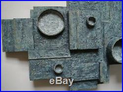Vintage 20th C modernist Abstract sculptural wall relief Bill Low