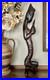 Vintage 22 Hand-Carved Balinese Wood Sculpture Statue Of Bali Woman withBird